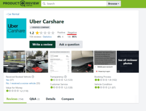 Uber Carshare Reviews